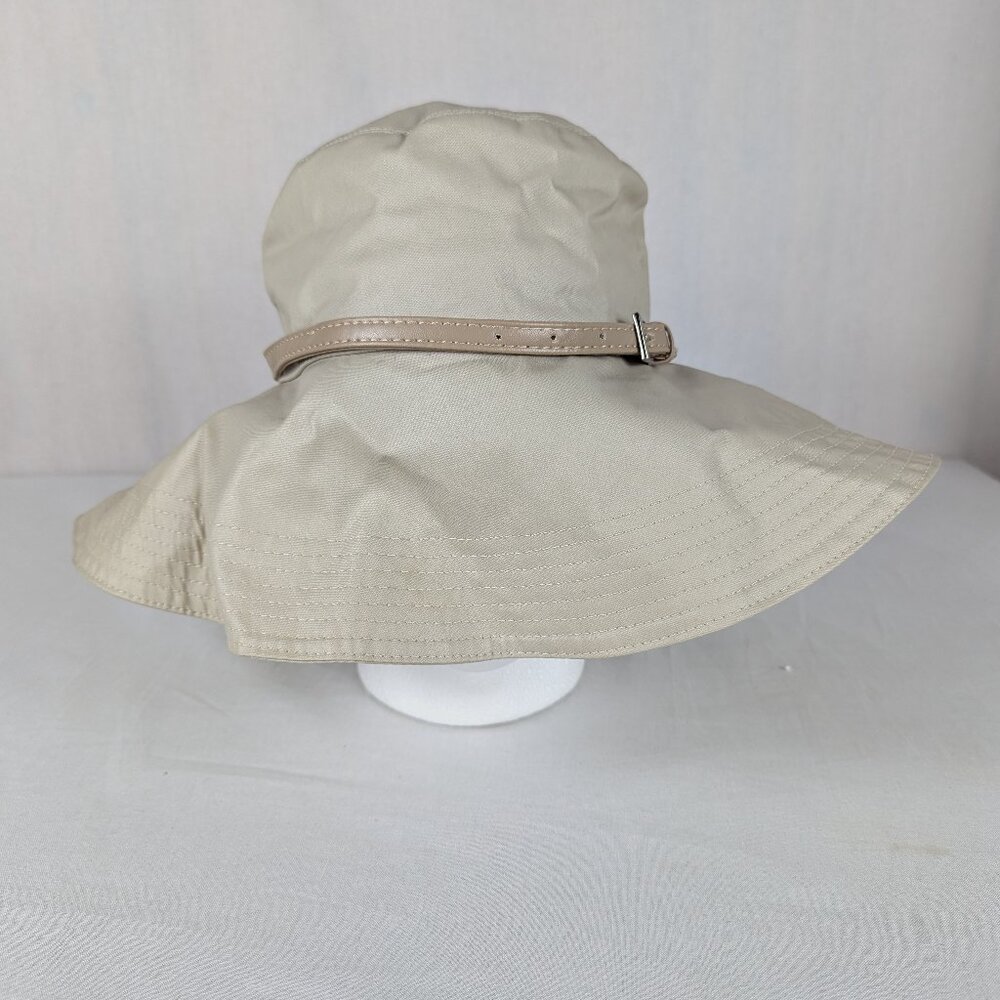 Obagi Medical Women's Beige Bucket Hat Sun Hat Rain Hat Wide Rim Packable OSFM
